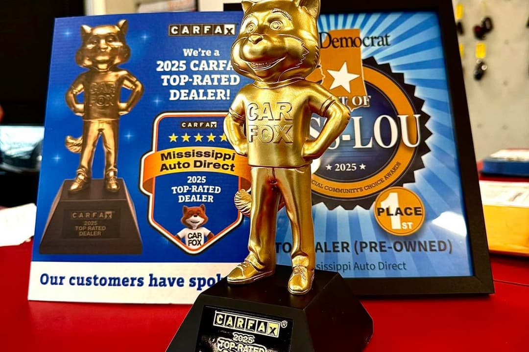 Mississippi Auto Direct 2025 CARFAX Top-Rated Dealer award